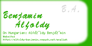 benjamin alfoldy business card